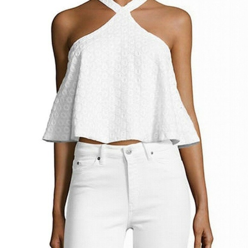 Design Lab/Lord & Taylor White Swing Crop Top XS
